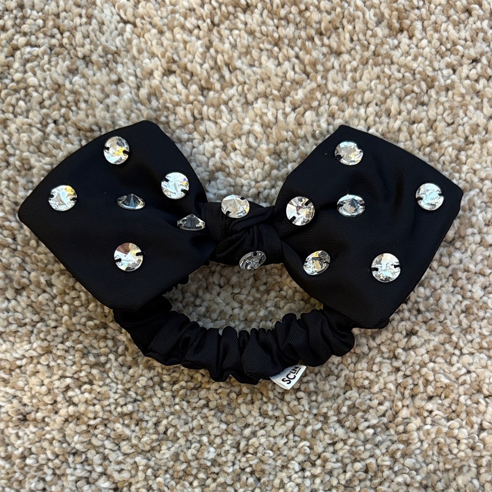 Black  Bow Hair Scrunchie SCL